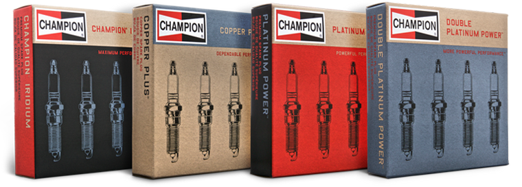 product package view iridium spark plug by Champion