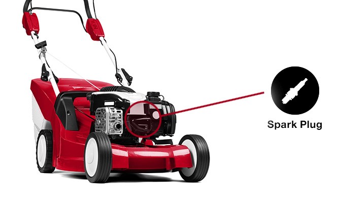 Check for bad lawn mower spark plug graphic.