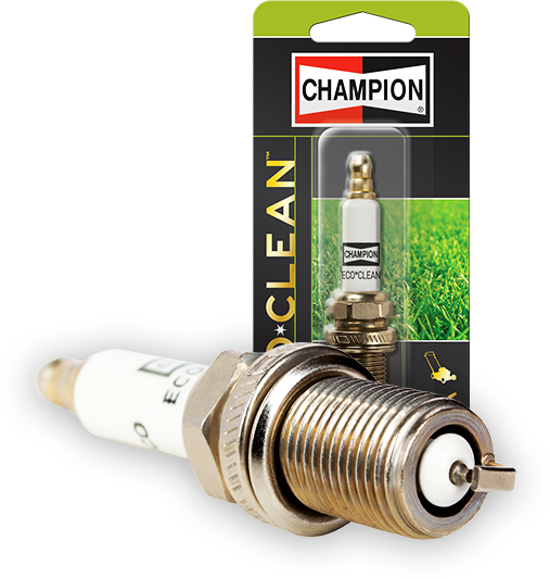 Vista del paquete del producto de bujía Eco Clean de Champion